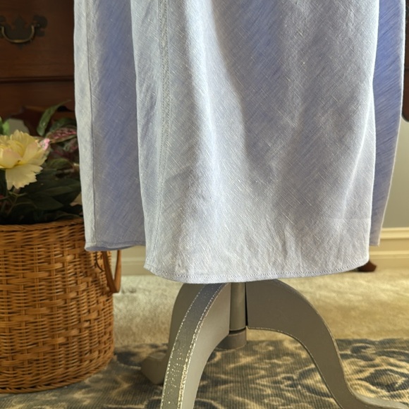 J.Crew Baird McNutt French Blue 100% Linen Skirt Size 12 - Picture 9 of 13